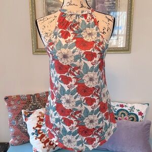 Floral Halter Sleeveless Top